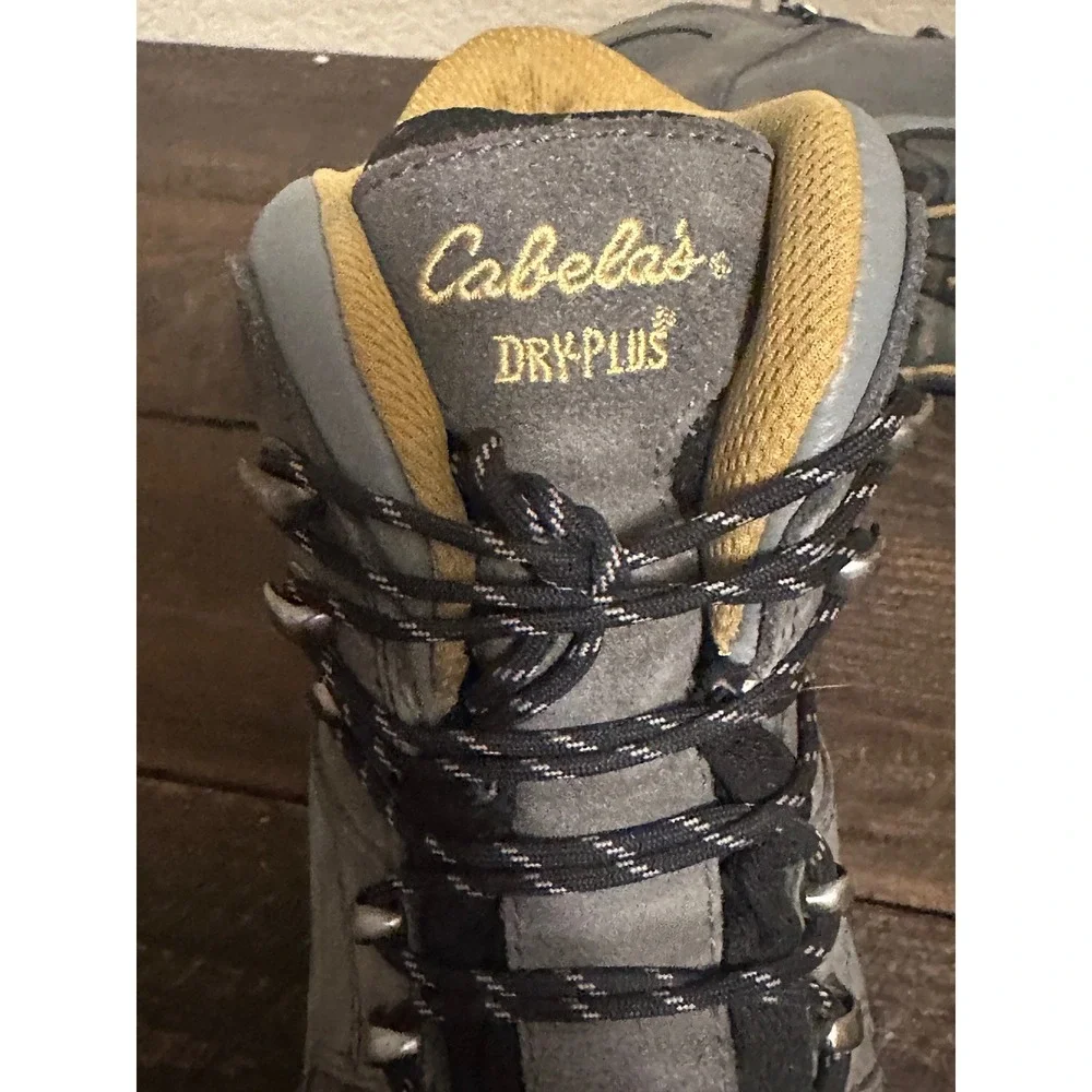 Cabelas Dry-Plus Hiking Boots Mens 10 D Grey Suede Waterproof 83-0952 Rucking